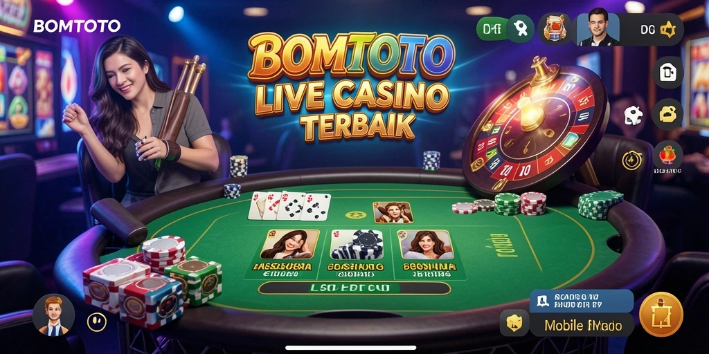 Tampilan gameplay Live Casino yang mendebarkan di BOMTOTO.