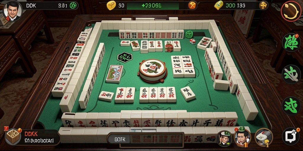 Screenshot DKK menampilkan gameplay Mahjong yang menarik.