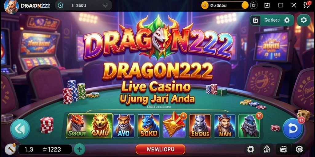 Tampilan gameplay Live Casino yang mendebarkan di DRAGON222.