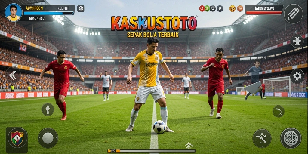 Tampilan menarik gameplay KASKUSTOTO yang menggambarkan sepak bola.