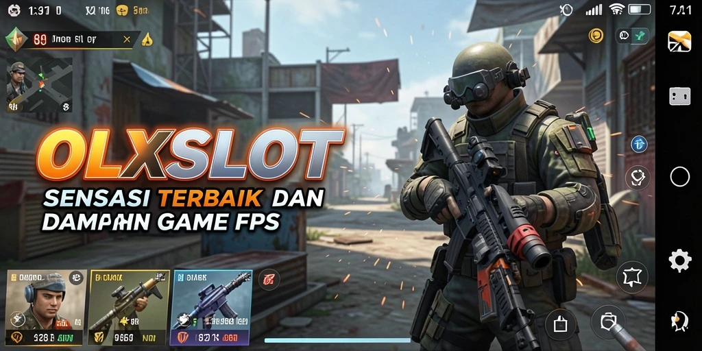 Screenshot utama OLXSLOT menampilkan pertarungan FPS yang mendebarkan.