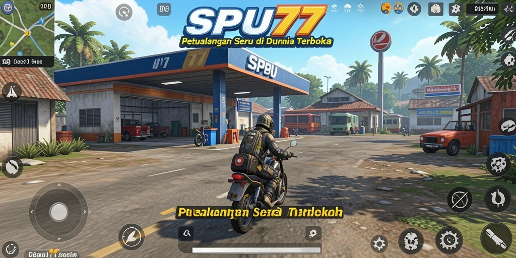 Tampilan gameplay mengasyikkan dari SPBU77 dengan dunia terbuka yang luas.