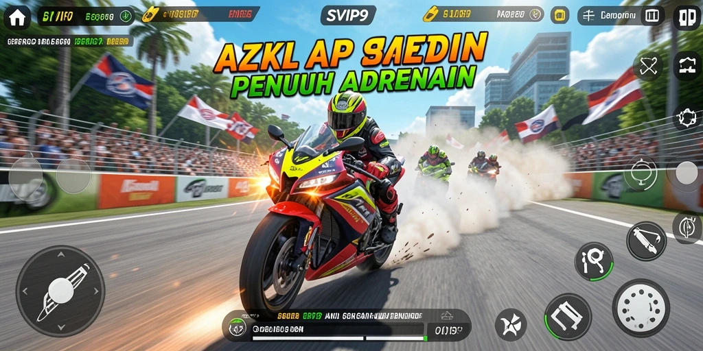 Gameplay seru di SVIP9 dengan balapan motor yang mendebarkan.