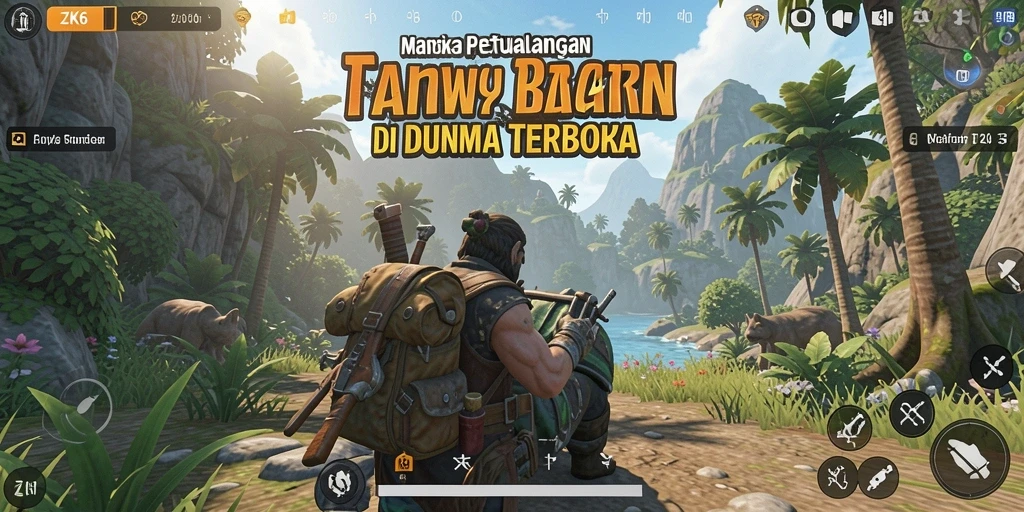 Screenshot gameplay ZK6 yang menampilkan eksplorasi dunia terbuka.